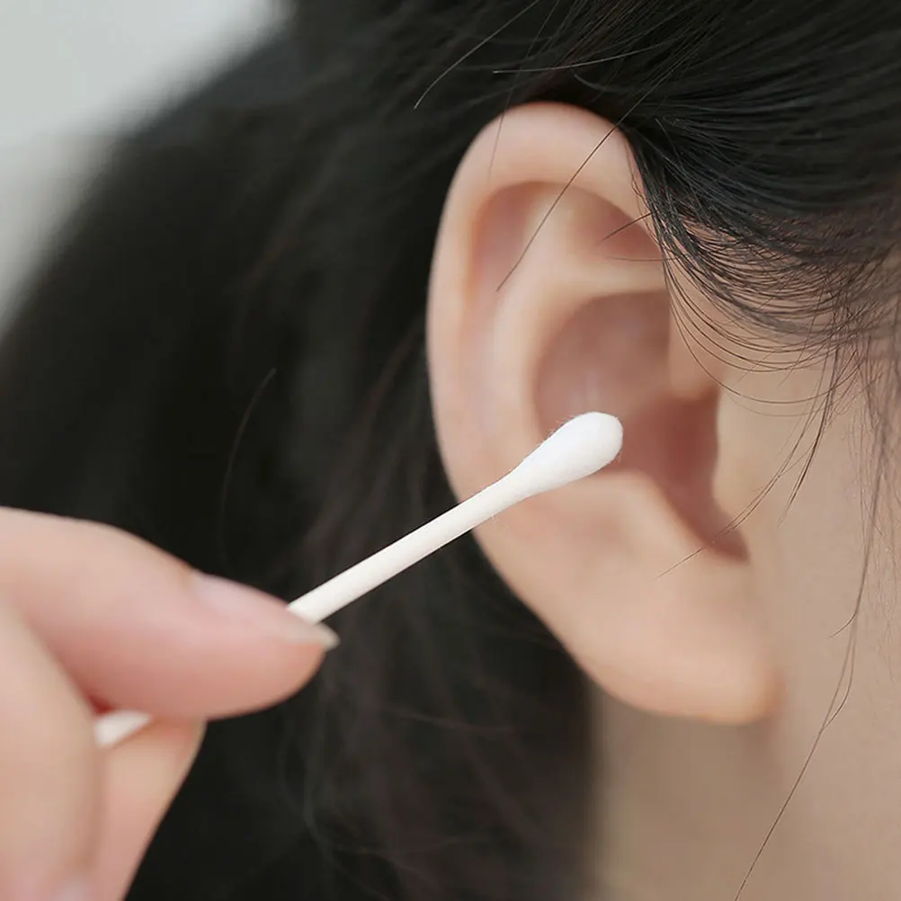 500 قطعة من مسحات القطن للاستعمال مرة واحدة، عصا ورقية مزدوجة الرؤوس، تنظيف الأذن، أعواد قطنية دقيقة للاستخدام الطبي #2