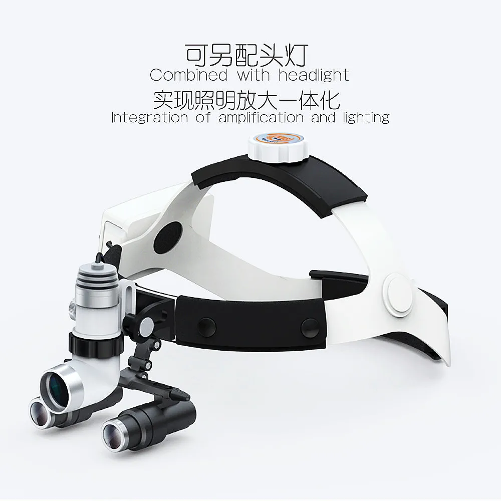 4X 5X 6X Surgery Binocular Loupe 3W LED Headlamp FD-501K Dental Magnifying Glass Cosmetic Medical Operation Loupe with Headlight