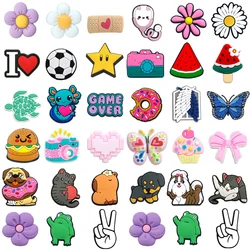 1Pcs Cute frog PVC Shoe Charms X-mas Gift Kids Shoes Accessories Girl Women Watermelon Pins Sandals Buckle Decoration