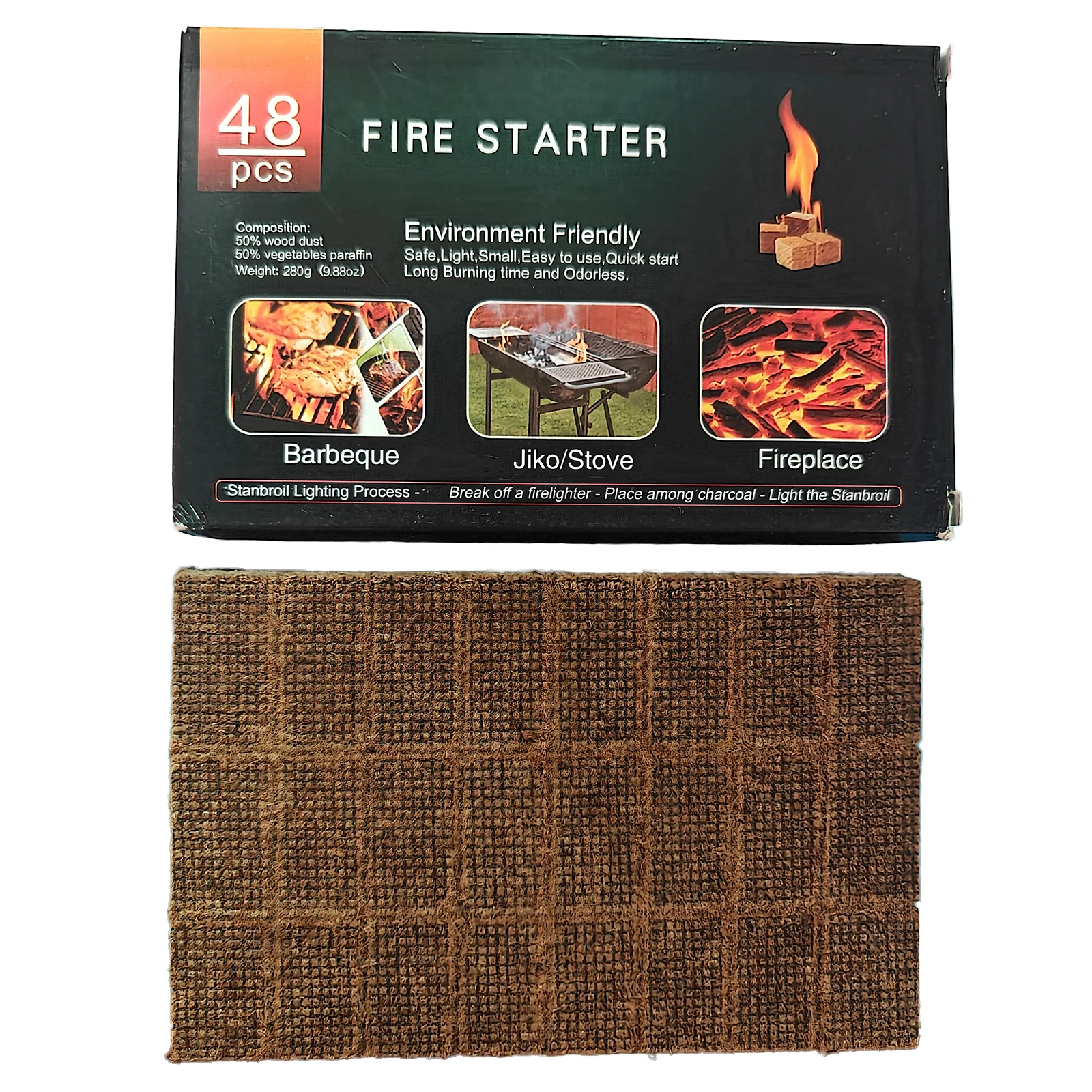 24/32/48pcs Firelighters Burner Firepit Fireplace Barbecue Fire Charcoal Briquette