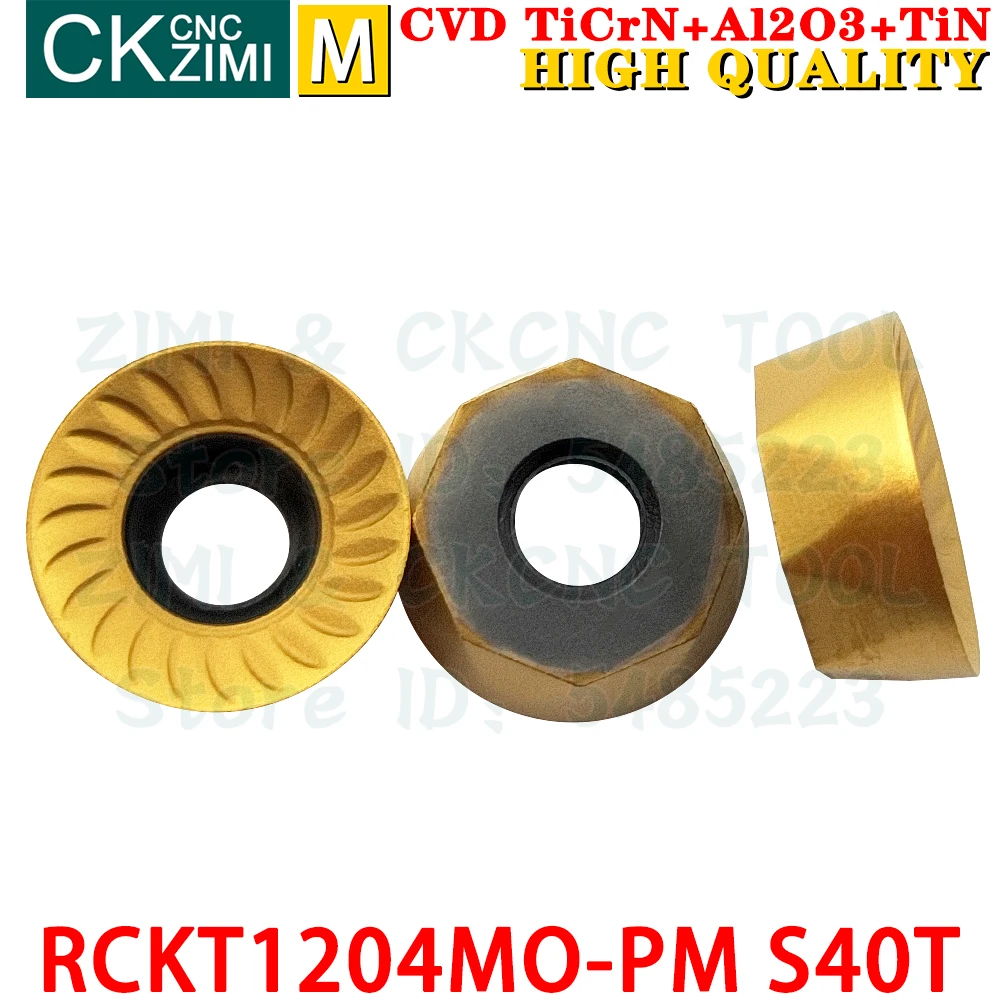 RCKT1204MO-PM S40T RCKT 1204 MO PM S40T カーバイドインサート正面フライス盤フライス盤フライス盤工具CNCステンレス鋼用金属旋盤工具
