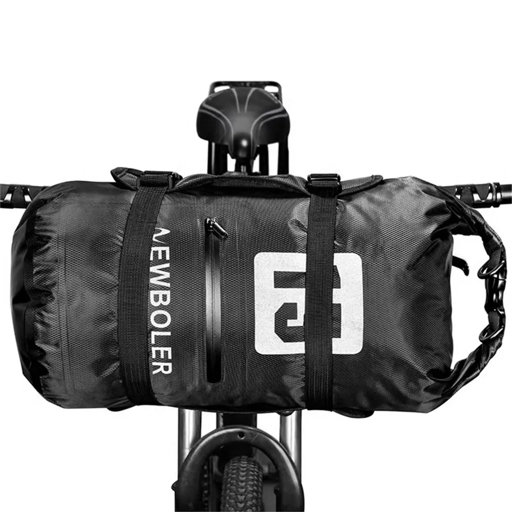 

Bicycle Handlebar Bag 15L Waterproof Bike Front Tube Bag With Mount Base Cycling Road MTB Mountain Bike Storage Bag Dry Pack