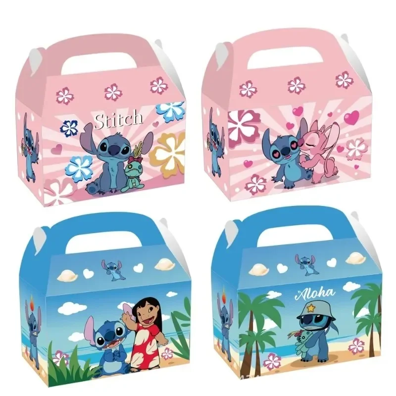 Cartoon Lilo & Stitch Balloons Set Kids Happy Birthday Party Supplies Decoration Globos Portable Candy Box Gender Reveal