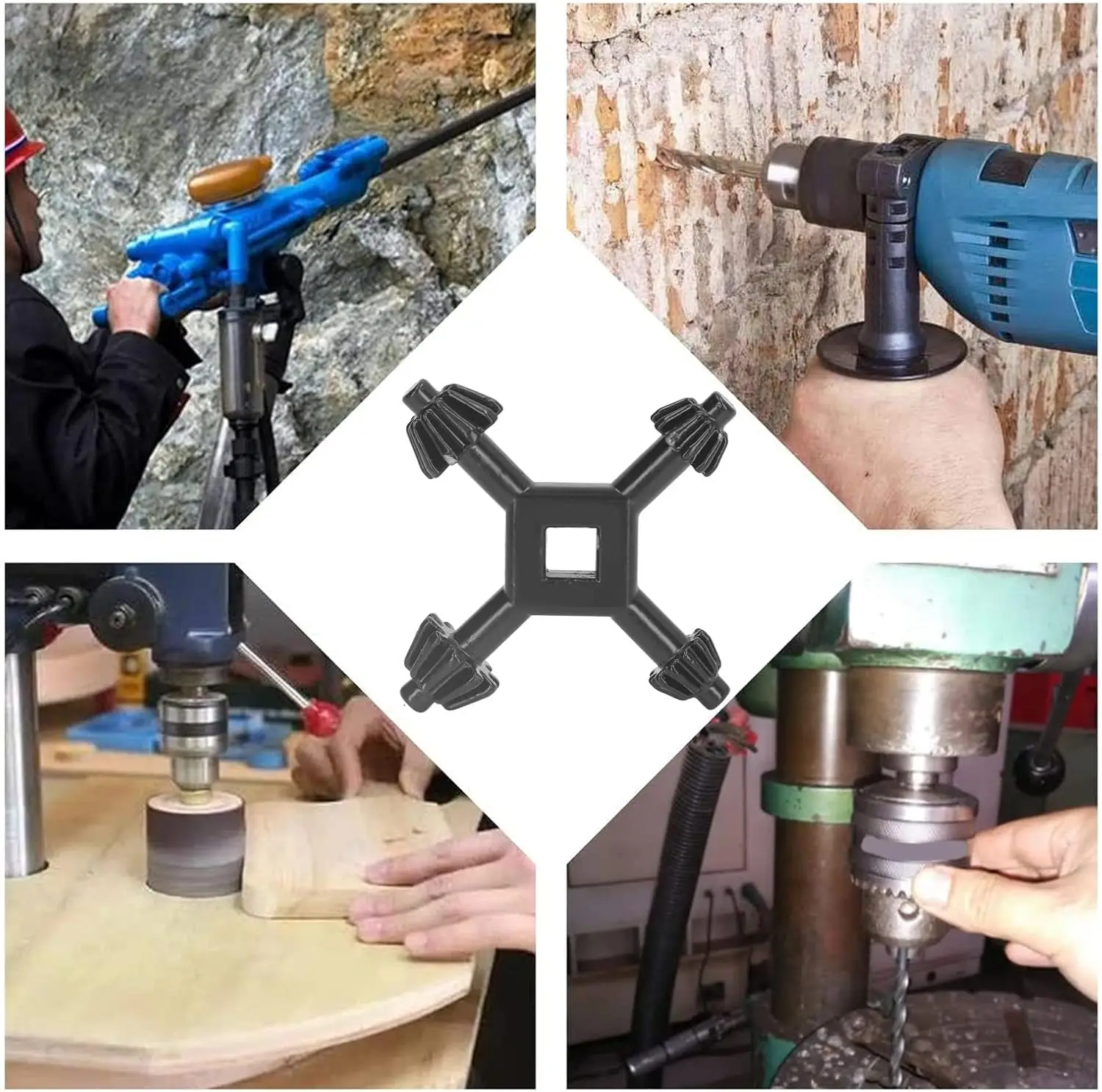 4-in-1 kruissleutel elektrische boorkop sleutelsleutels legering handboorhouder universele boorkop vervanging elektrisch gereedschap