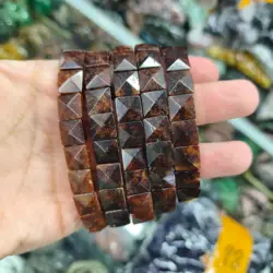 Natural 10x10mm square Shape Faceted Stone Orange Garnet Citrine Agate Amethyst Bracelets Bangles Energy for Women Wholesale