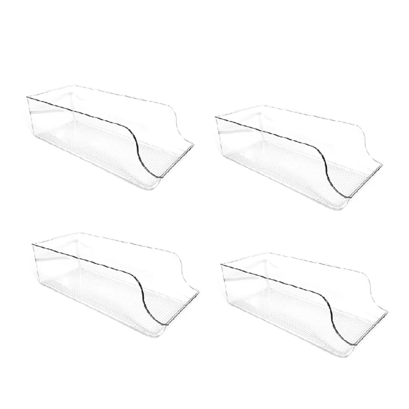 Dispensador de latas de refrescos, organizador de latas transparente de 4 piezas para despensa, refrigerador, congelador y organizadores de nevera y almacenamiento transparente