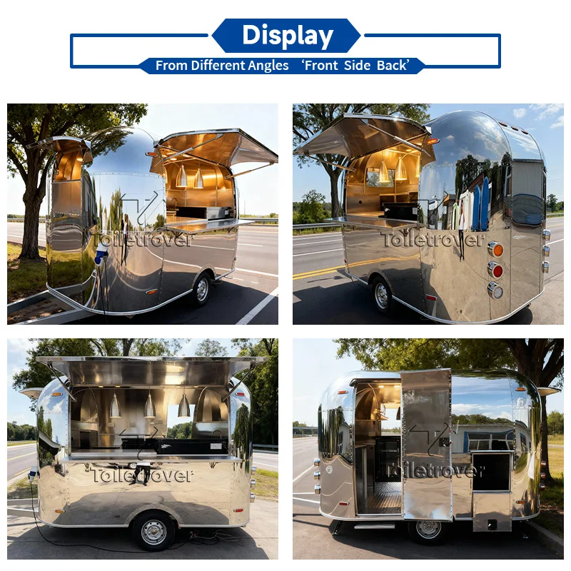 Street Mobile Fully Equipped Food Trailer Beverage Cheap Food Trailer Juice Coffee Commercial Food Truck with Full Kitchen Bus