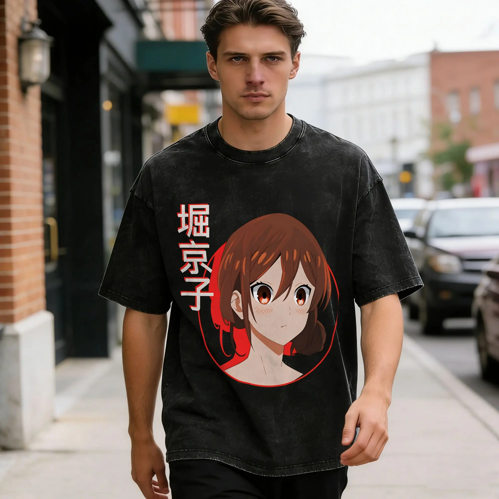 Streetwear Washed T Shirt Comic H-Horimiya Cotton T-Shirts  Novelty Tshirt for Men Summer Aesthetic Print Top Tees