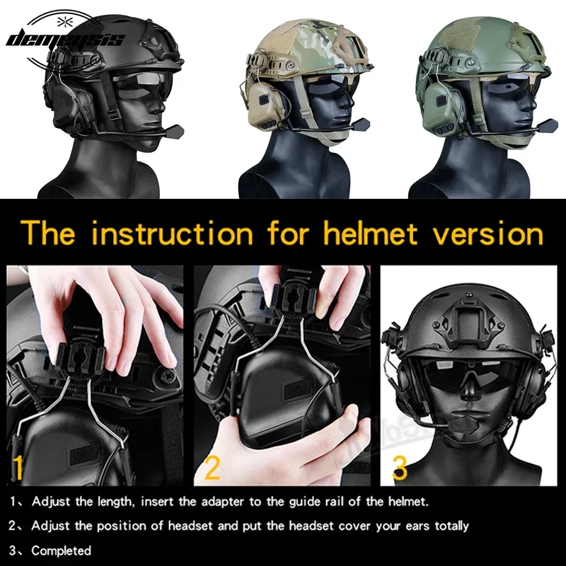 Auriculares tácticos de caza y tiro de alta calidad, casco de caza al aire libre, orejeras, Airsoft, Paintball, CS, juego de guerra