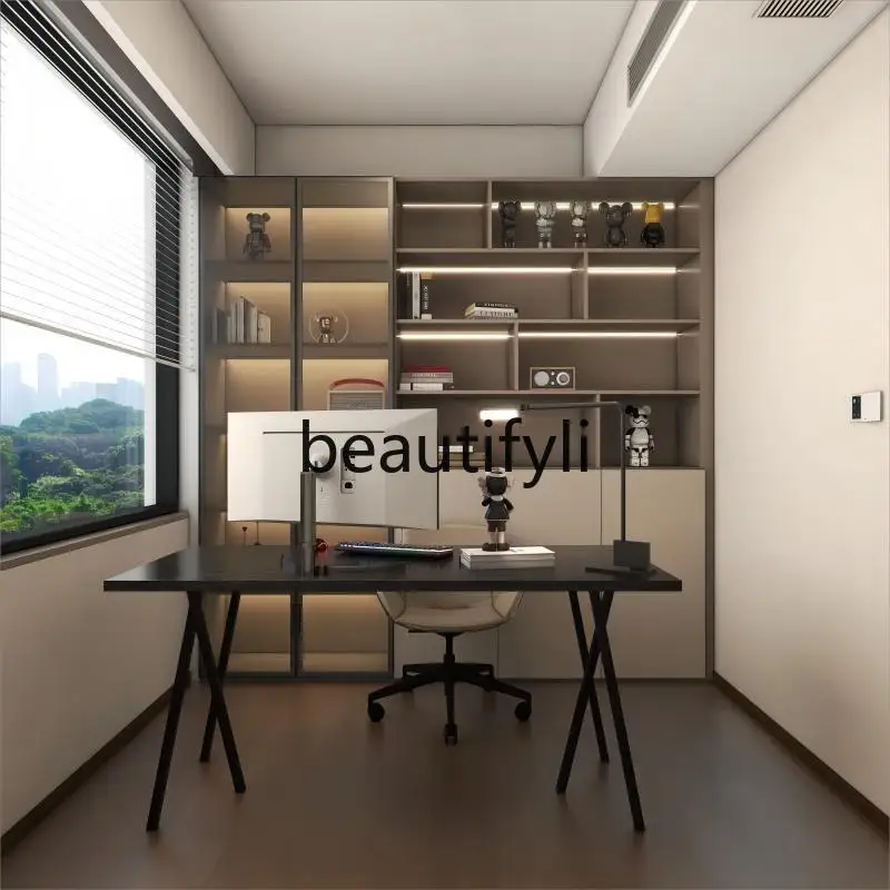 

Simple black solid wood computer desk living room rectangular design home office work student writing calligraphy table