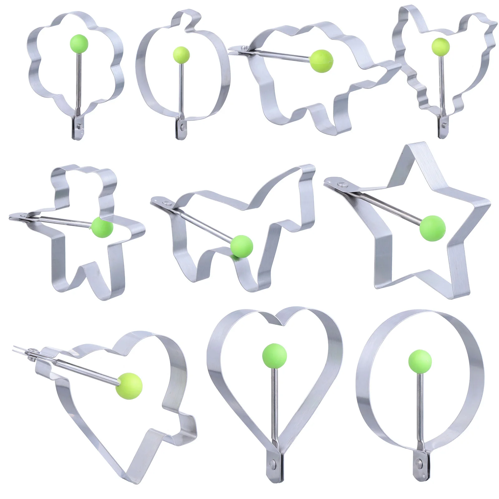 10 Pcs Fried Egg Mold Frying Ring Shaper Cooker Molds for Stainless Steel DIY Eggs