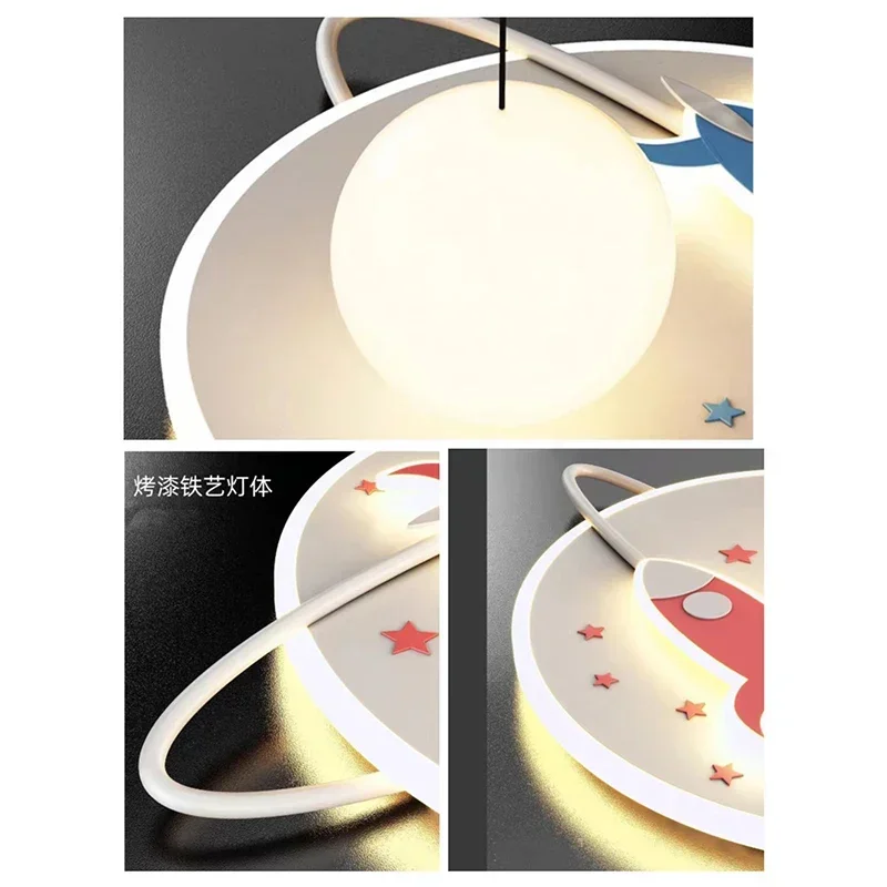 SANDYHA Modern Rocket Star Ceiling Light Kids Room Bedroom Decor Home Lamp Fun Design 2023 New