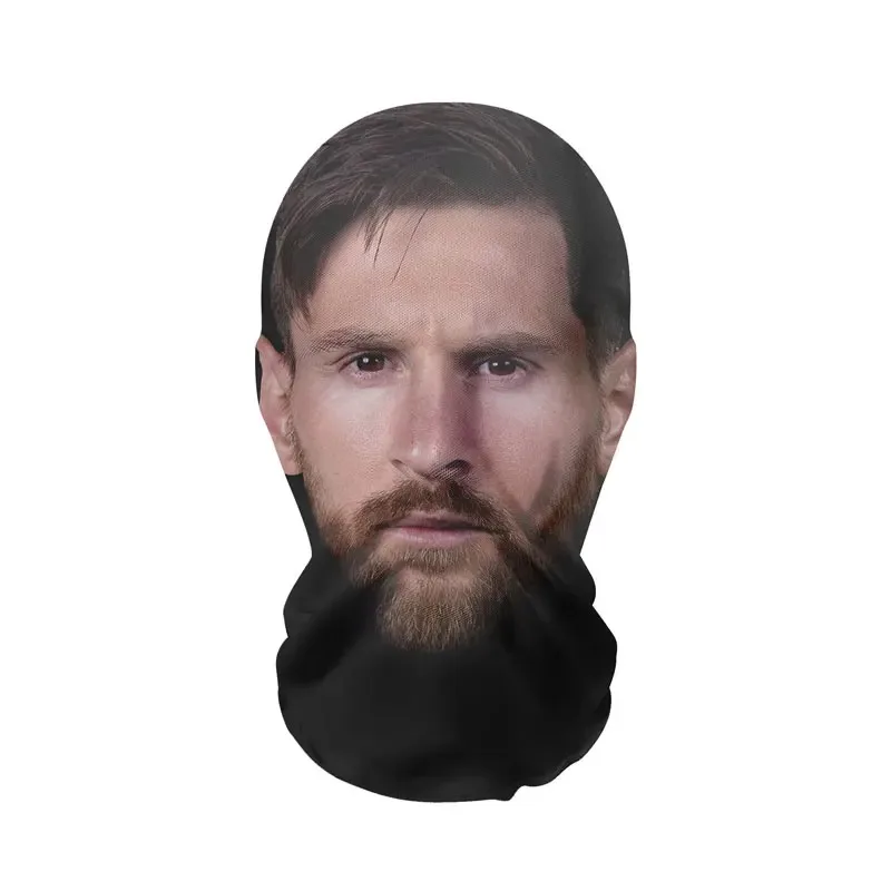 قناع وجه المشاهير المطبوع ثلاثي الأبعاد - قناع شبكي بنمط نجمة لعبة الكرة المضحكة، غطاء رأس تنكري قابل للتنفس لدعائم الهالوين/الحفلات