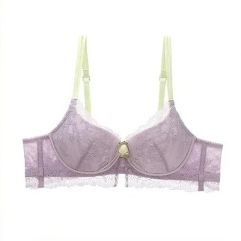 Trendy Lace Bra & Brief Set For Ladies Wireless Push‑Up Bralette Side Breast Support Anti‑Sagging Breathable Intimates