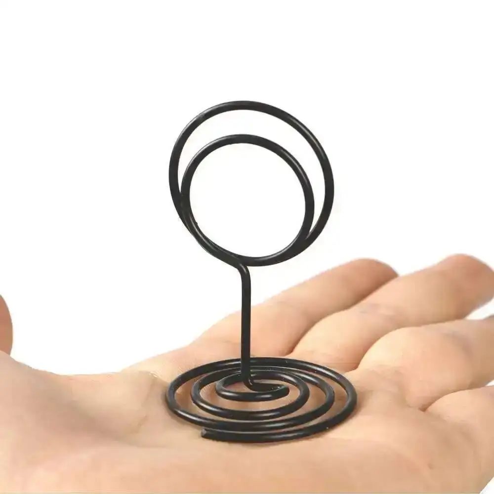 Black Wire Card Number Place Table Name Stand Picture Memo Note Photo Clips Holder For Wedding