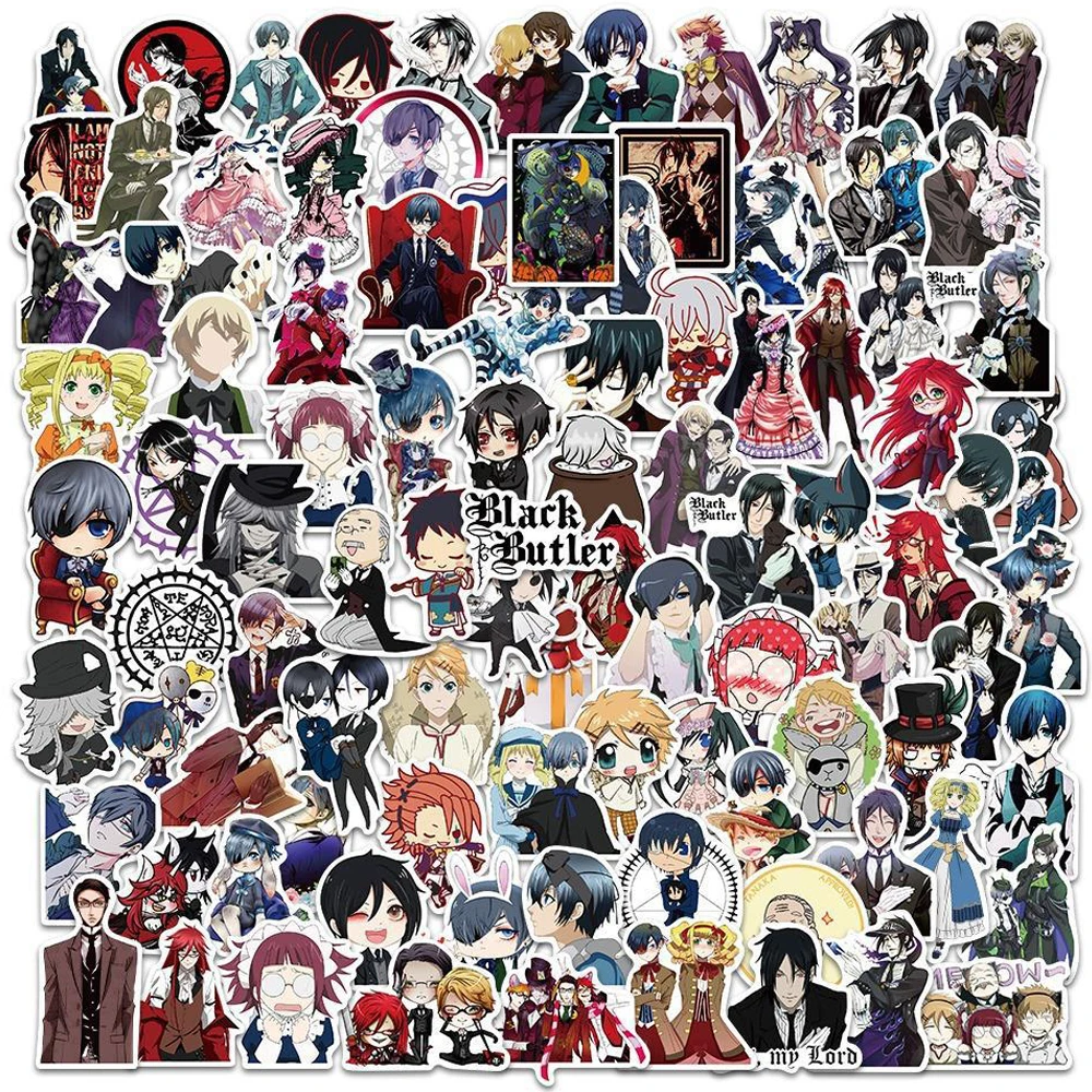 10/30/50/100pcs Black Butler Anime Stickers Sebastian Michaelis Decals Kids Toys Skateboard Laptop Phone Car Waterproof Sticker