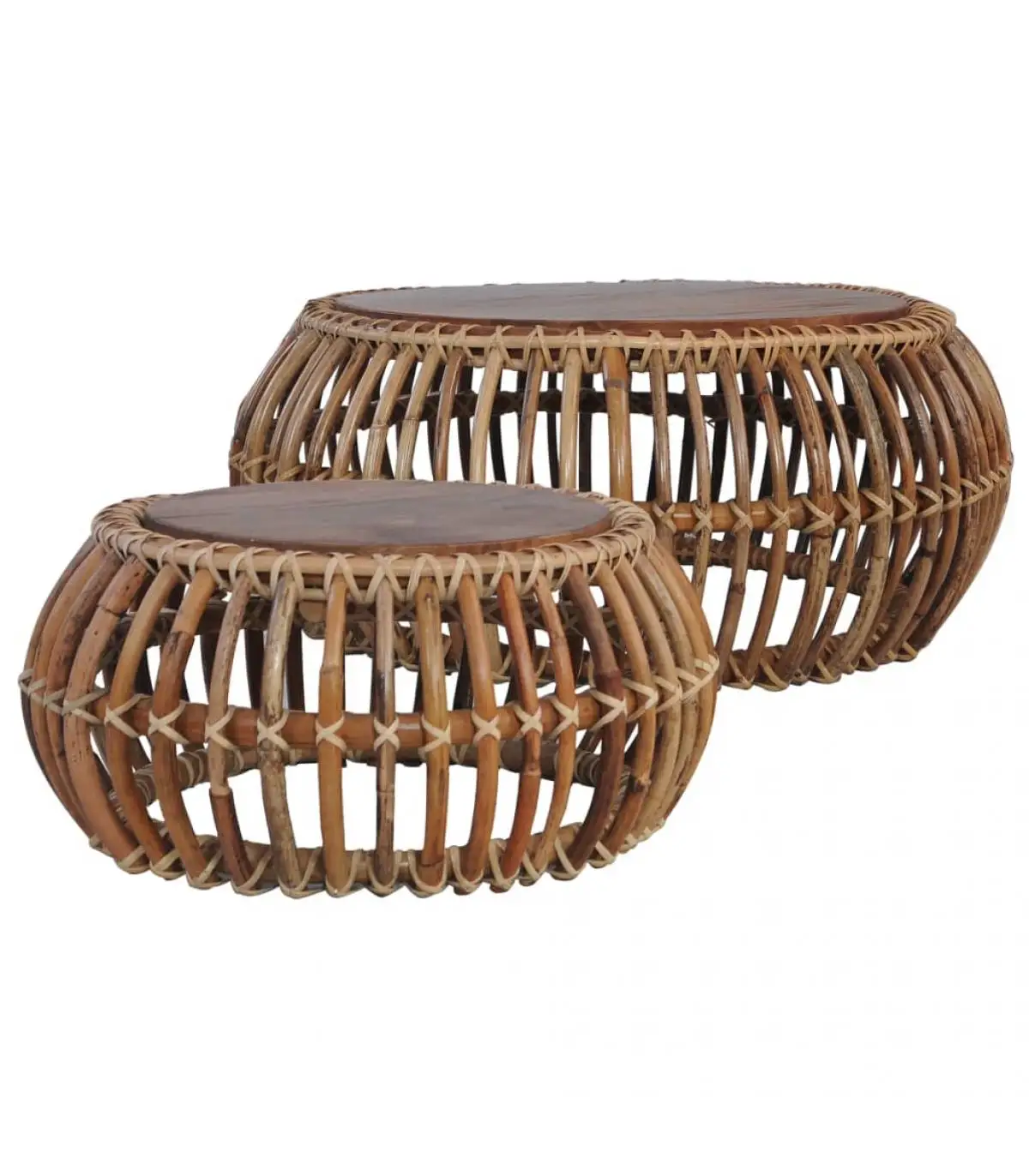 Coffee tables coffee tables 2 units natural rattan