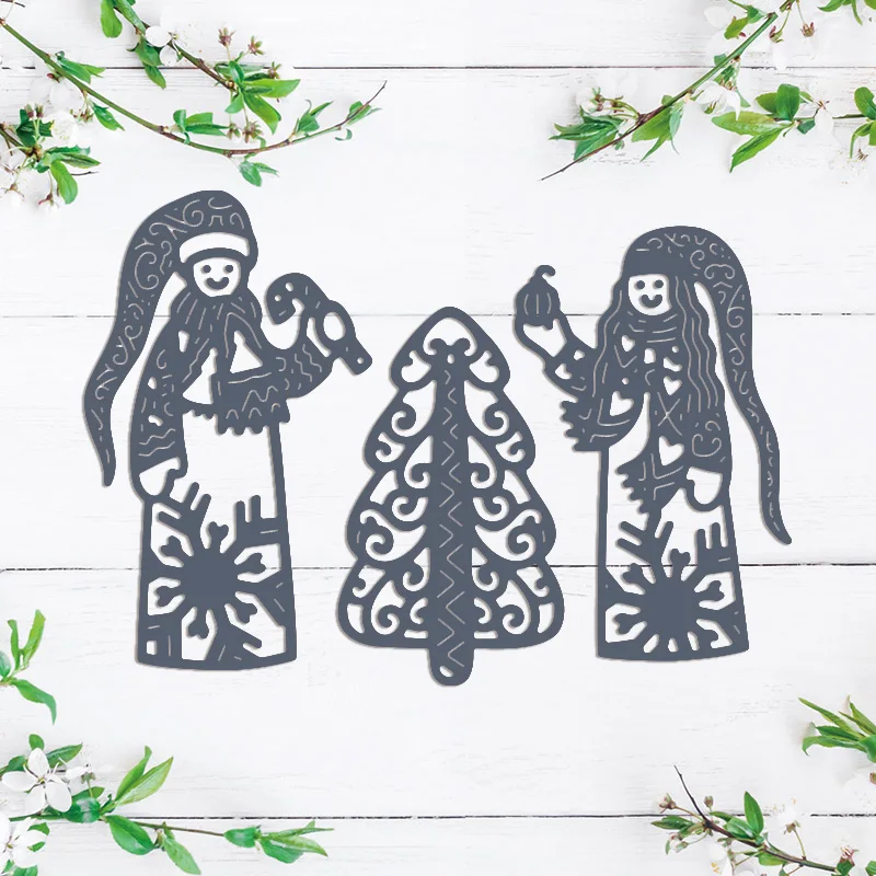 Cute People  Christmas Tree Metal Cutting Dies For DIY Scrapbook Cutting Die Paper Cards Embossed Decorative Craft Die Cut New