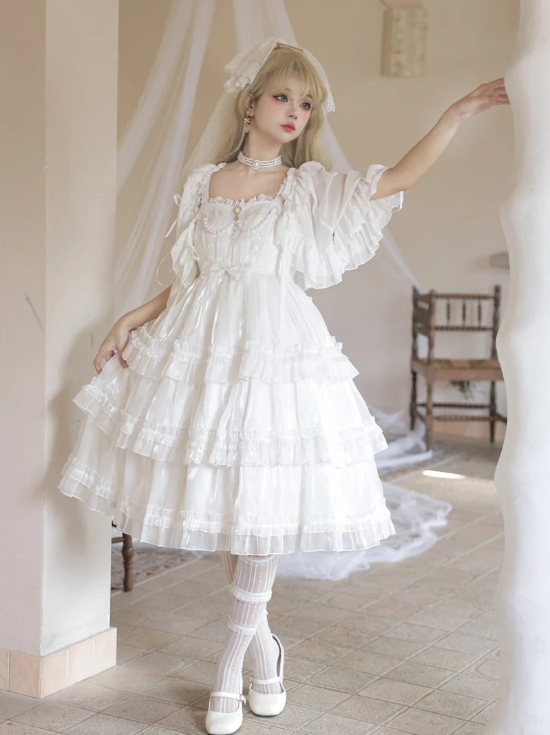 Lolita Dress JSK Elegant Pettiskirt White Sling