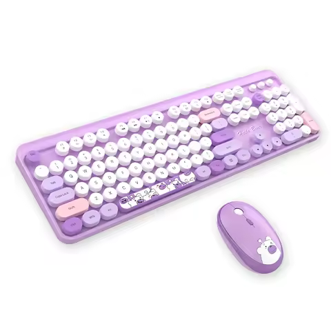 Cute New 2.4G Wireless Keyboard With Numeric 104 Keys Silent Gaming Keyboard Mouse Set For Laptop Desktop PC Friend Gift Durable