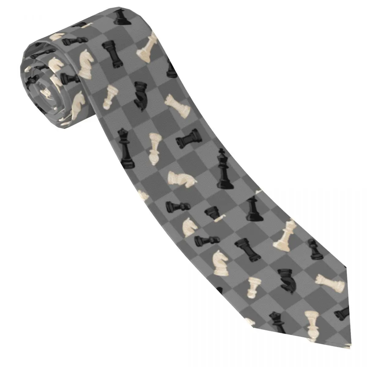 Custom Chess Pieces Fashion Tie Mens Mens Suit Tie Chess Lover Checkmate For Thanksgiving Day