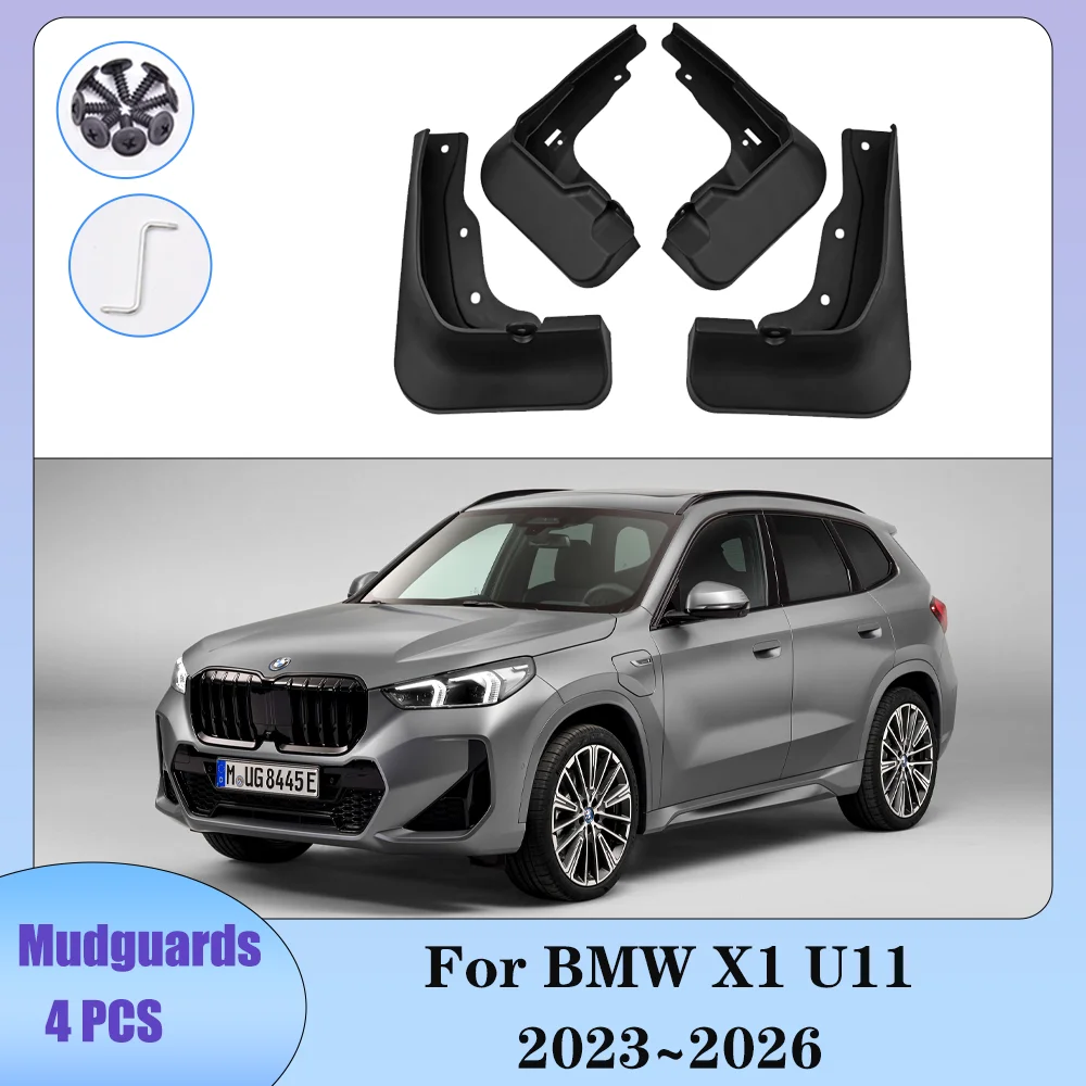 For BMW X1 iX1 U11 2023~2026 2024 2025 Car Wheel Mudquard Flaps Mud Skin Cover Guards Fenders Splash Parts Accessories 4PCS