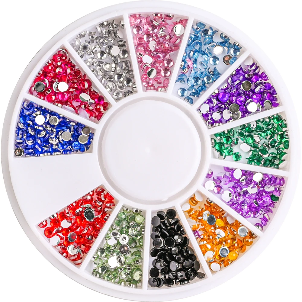 1 Wiel Gemengde Kleur Kameleon Nail Art Glitter Strass Voor 3d Kristal Edelstenen Sieraden Kraal Nail Art Decoratie Manicure Accessori