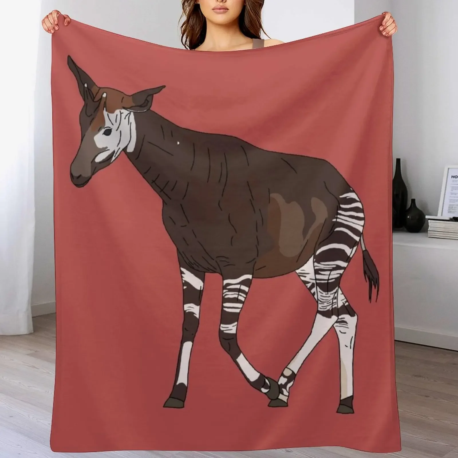 Okapi Throw Blanket Foldable Soft Warm Blanket for Outdoor Use