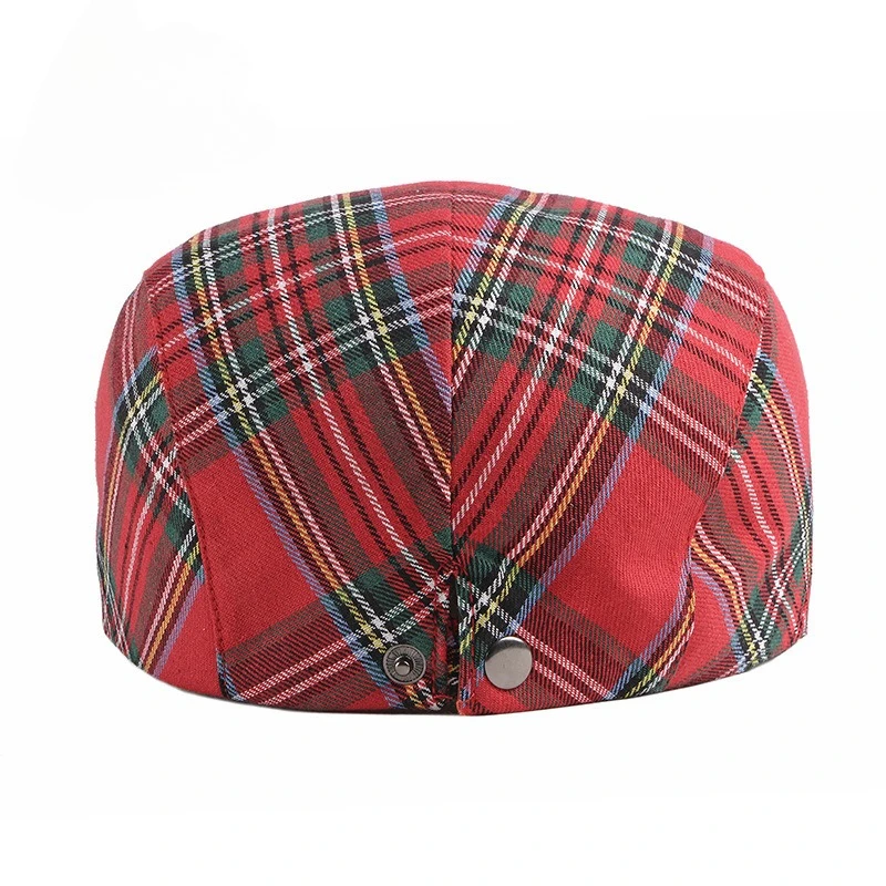 Beret Women's Trendy Korean Style Checkered Baseball Cap Men's Sunscreen and Shade Protection Hat Casual Checkered Forward Hat