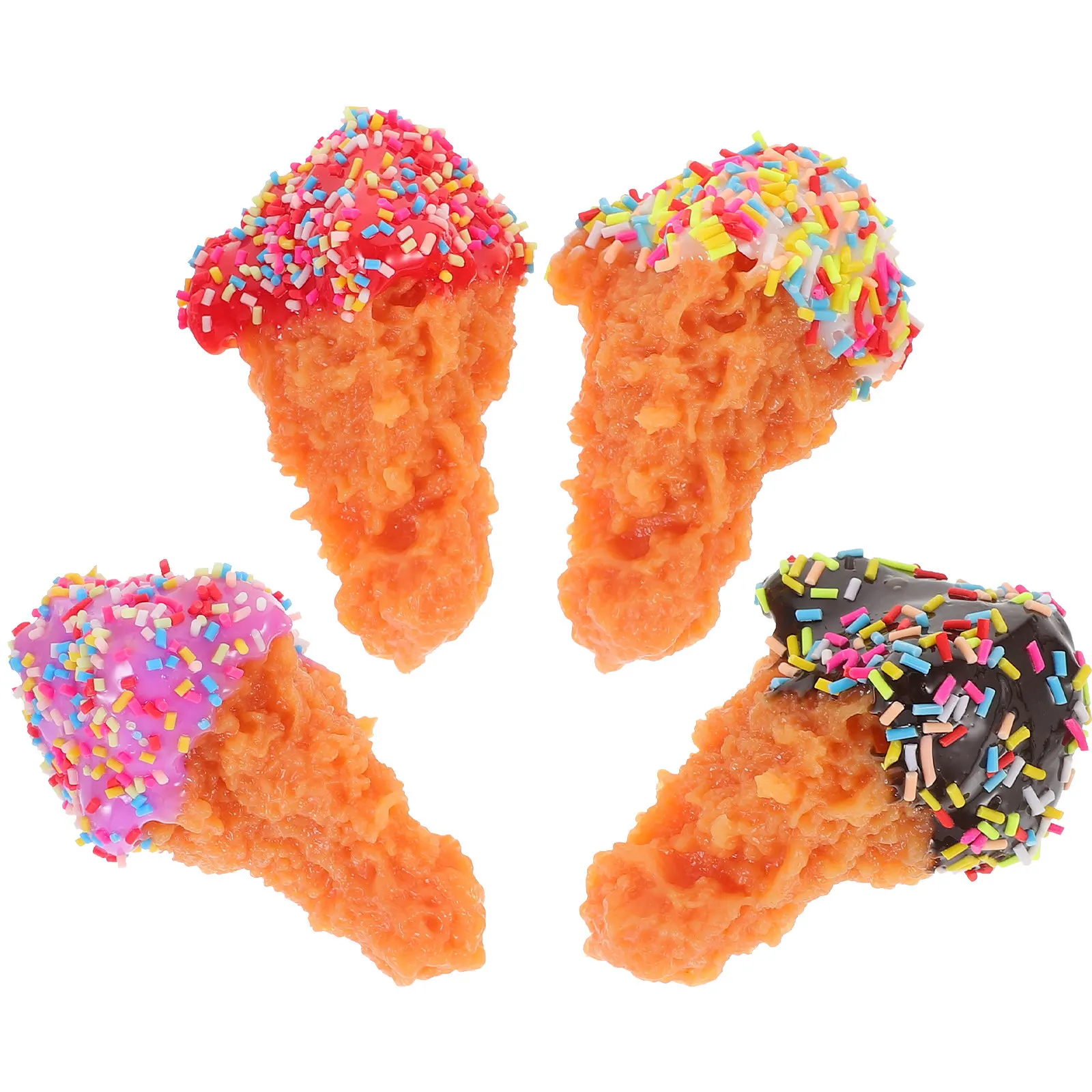 

4Pcs Simulated Chicken Legs Lifelike Fake Fried Chicken Artificial Food Decor Photo Prop Display Accessory Fake Food Model