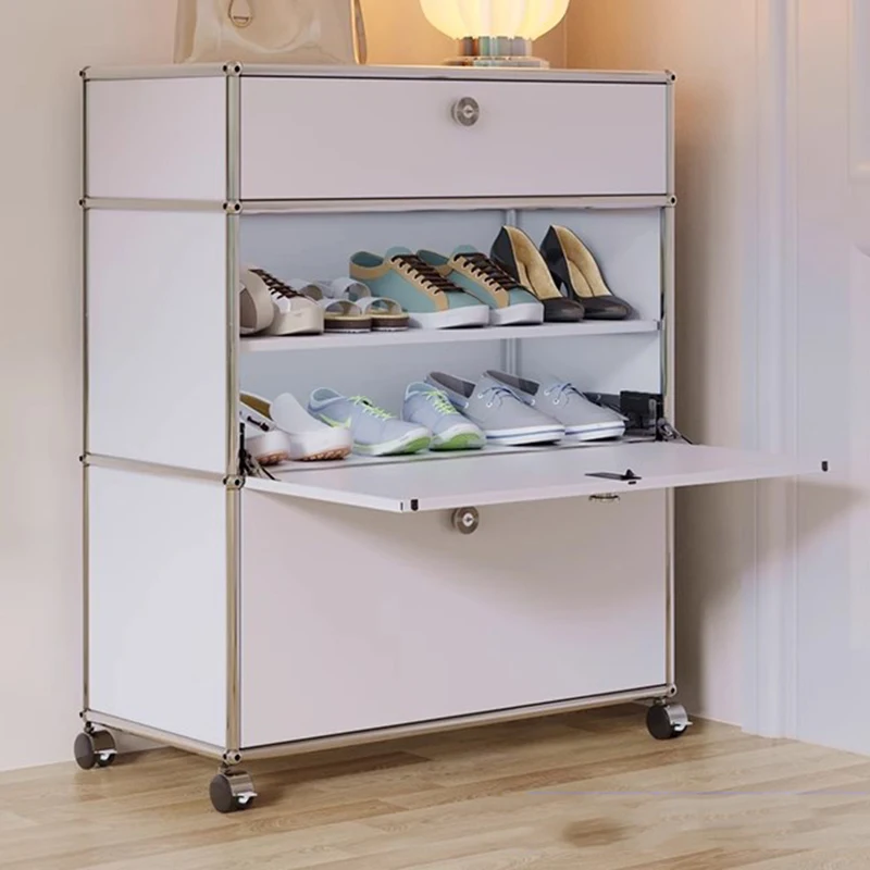 

Modern Turnable Shelf Shoe Cabinet White Vertical Wood High Quality Shoe Cabinet Ultra Thin Organizador De Zapatos Furniture