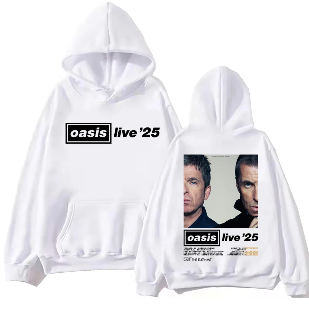 Oasis-Live 25 Tour Hoodie Harajuku Hip Hop Pullover Tops Man Woman Sweatshirt