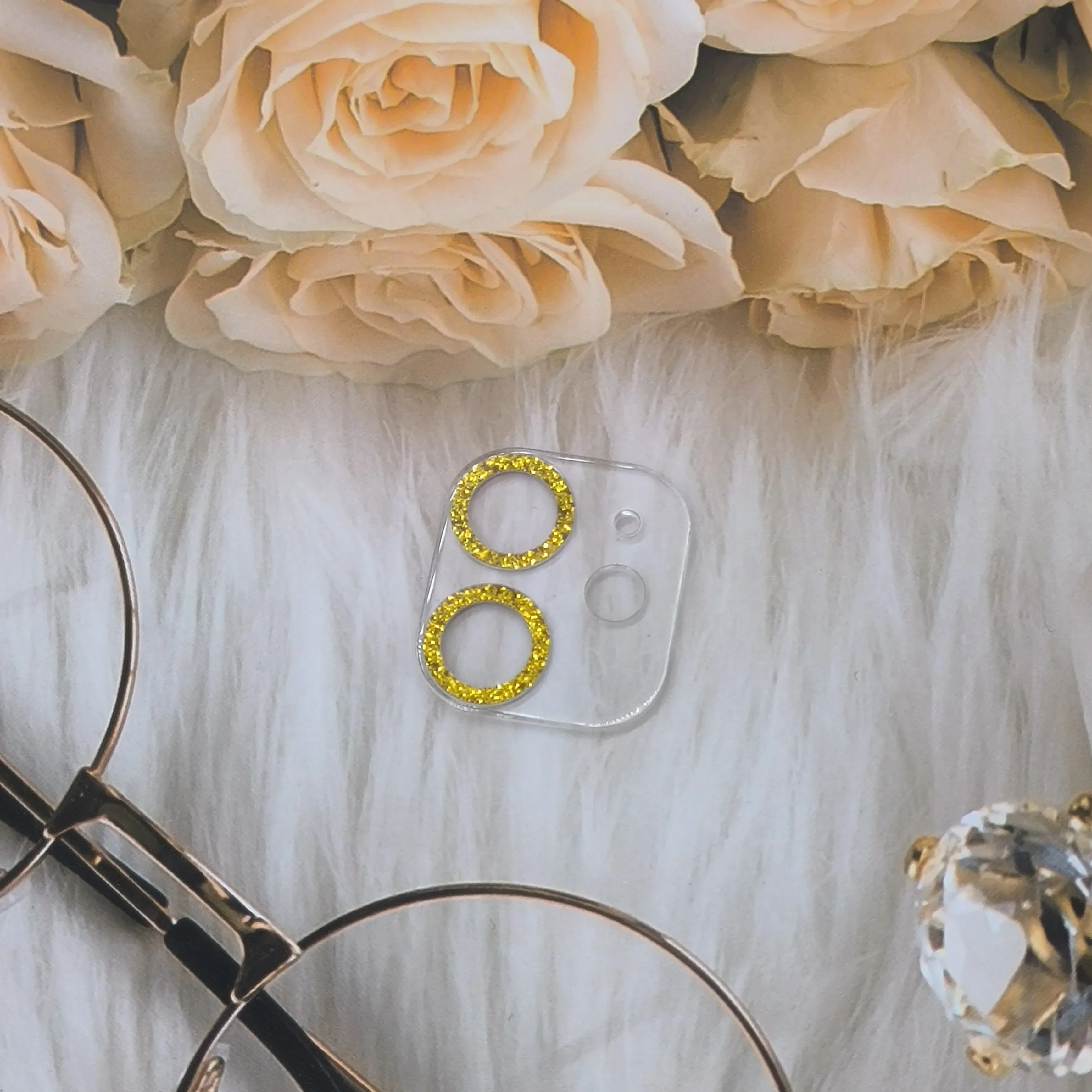 واقي عدسة الكاميرا اللامع لهاتف آيفون 15 16 برو ماكس - مقاوم للخدش، هدية أنيقة للمناسبات الخاصة