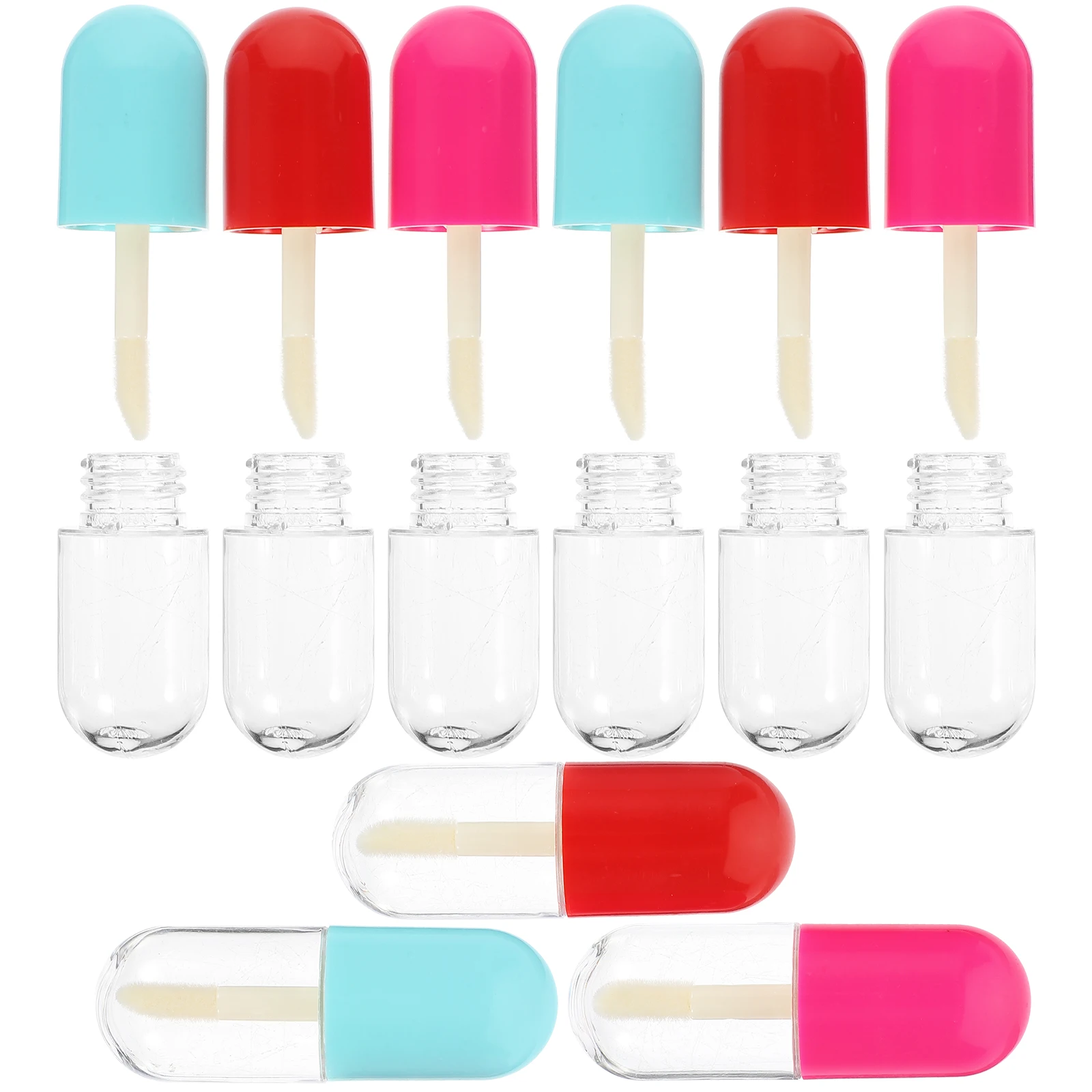 

9 Pcs Lip Gloss Tube Empty Durable Sample Bottles Container Containers Vials Asb Refillable Tubes