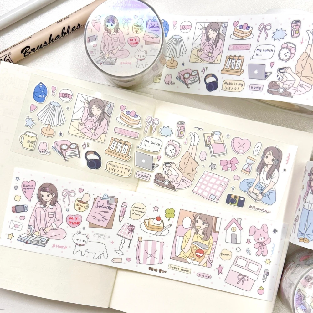35cm Niedliche Handgezeichnete Aufkleber Entworfen von Unabhängigen Künstlern, Scrapbooking DIY Bastelbedarf Deko für Handy Wasserflasche – Detail 5