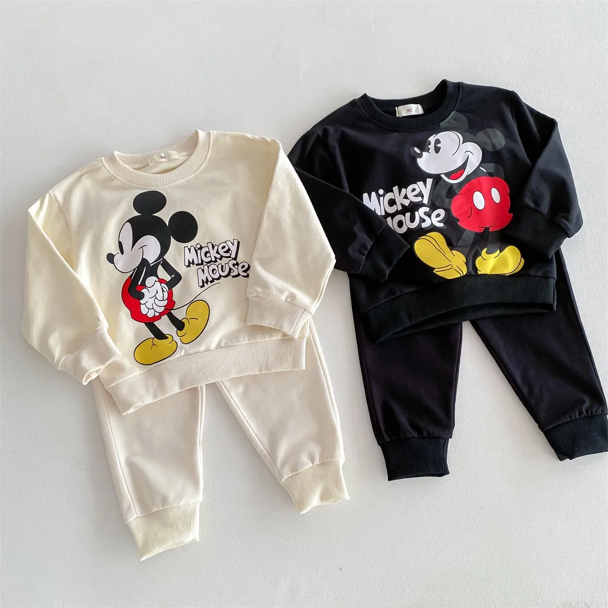 Fashion Brand Children\'s Tracksuit Printed Mickey Mouse Baby Clothes Girl Boy Long Sleeved Suit Sweatshirt + Sweatpants 2pc/set