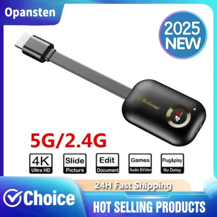 

Mirascreen G9 Plus 2.4G/5G 4K Wireless H.265 Wifi Display Dongle Mirror Miracast Airplay DLNA Receiver for Projector HDTV