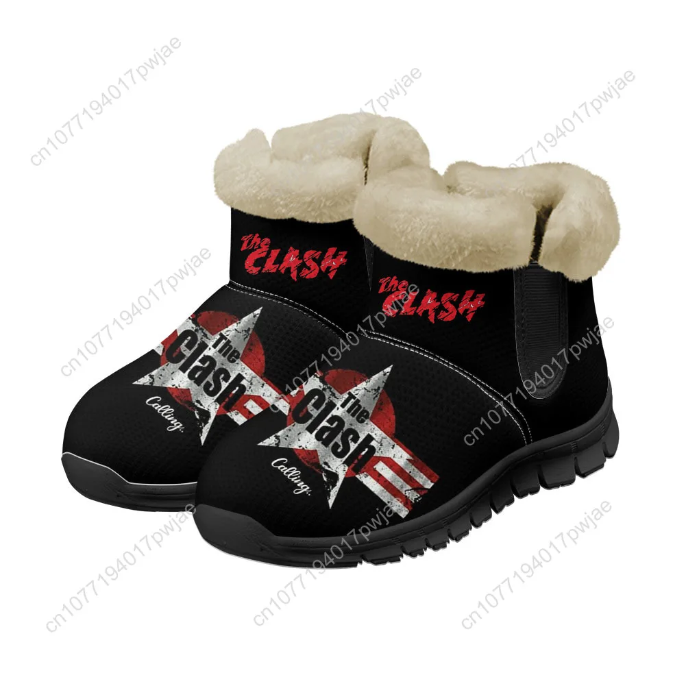 أحذية The Clash Rock Band Snow Boots للرجال والنساء المراهقات تحافظ على الدفء كاجوال للشتاء في الهواء الطلق، أحذية رياضية خفيفة الوزن