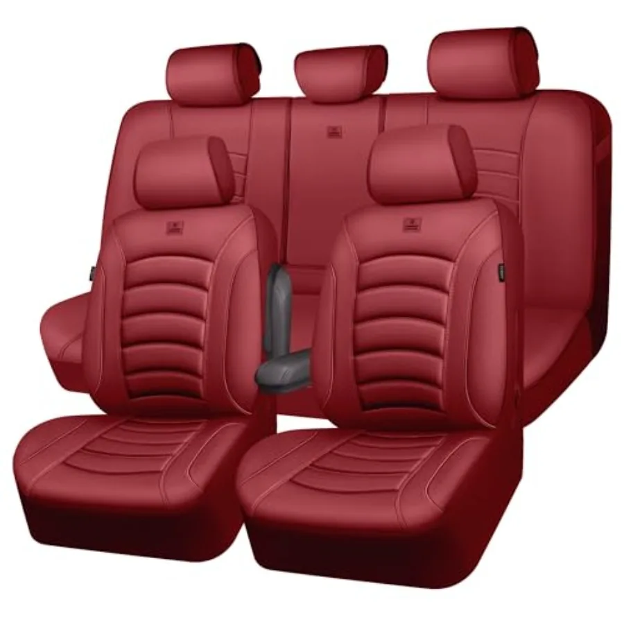 

3D Foam PU Leather Car Seat Covers Universal Full Sets for Trucks SUV Sedan Automotive Seat Covers Armrest Airbag Compatible Wa