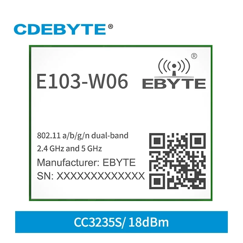 CC3235SF Двухчастотный модуль Wi-Fi 2,4 ГГц 5,8 ГГц E103-W06 HTTP Клиент WebSocket TCP/UDP Связь MQTT IoT Пульт дистанционного управления