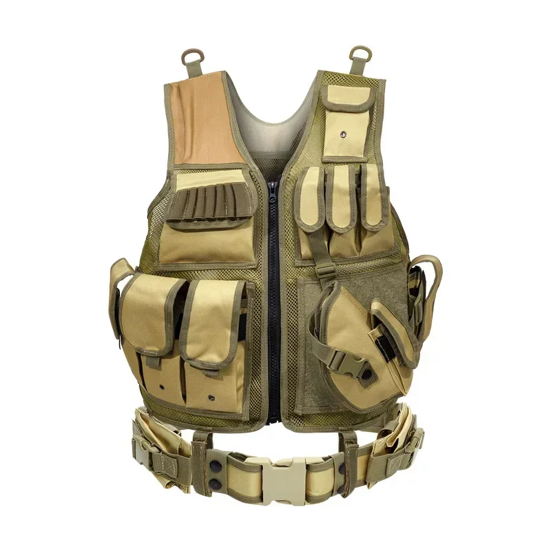 Gilet tattico militare da uomo gilet da caccia da allenamento senza maniche tasche Mulit forniture militari gilet tattico fibbia a sgancio rapido