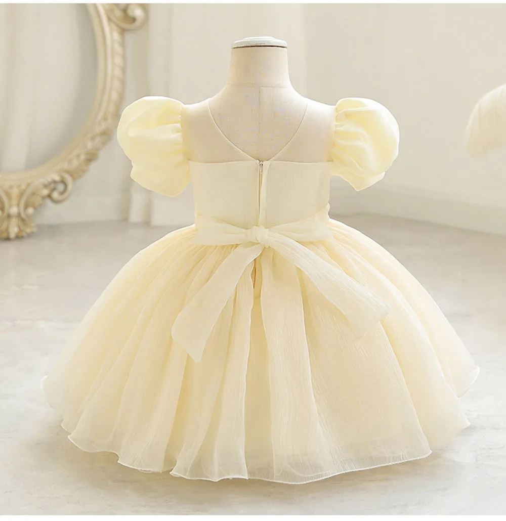 Puffy Mesh Princess Dress for Girls Beading Casual Kids Clothes Baby Graduation Ball Gown Cute Christmas One Piece 1 6 8 Years