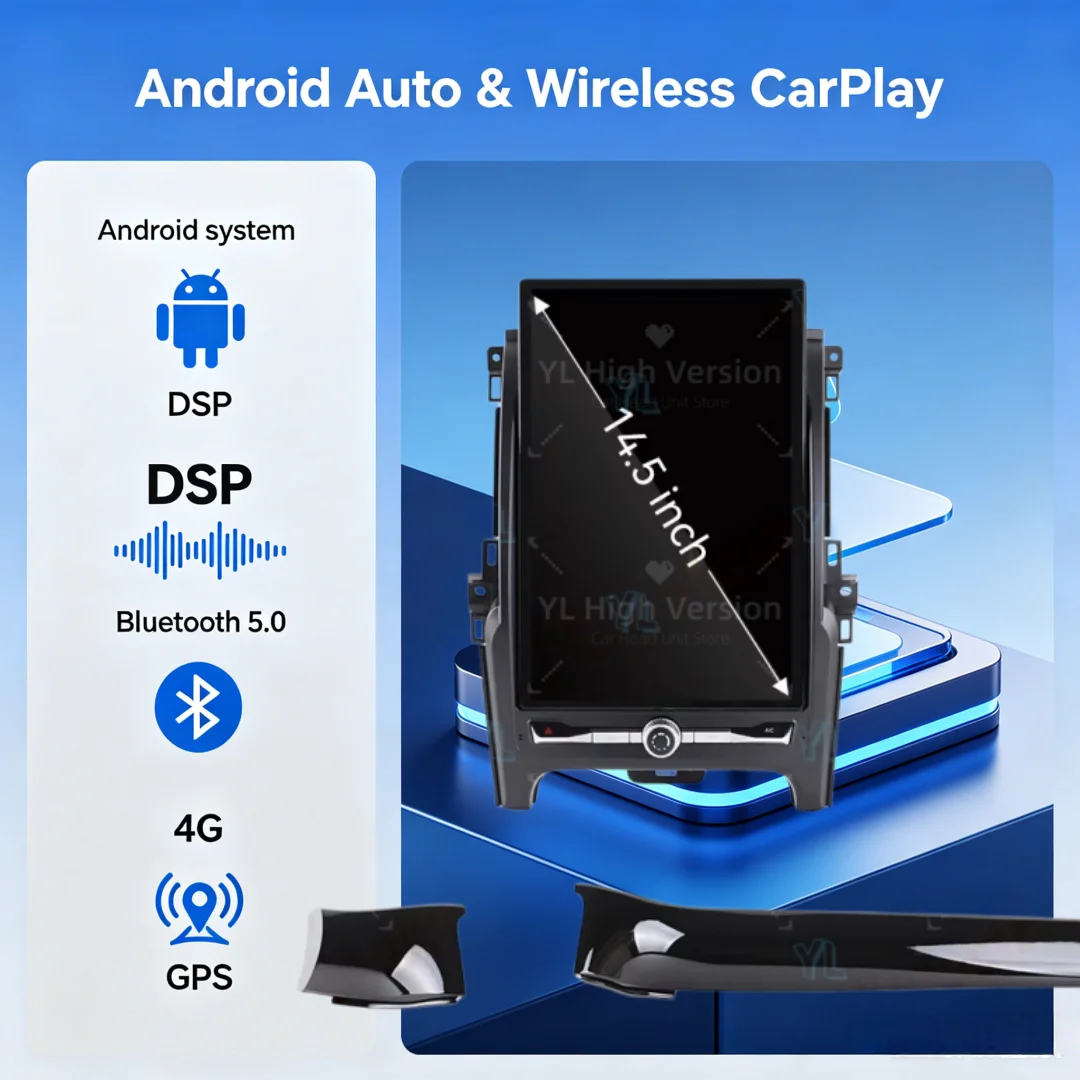 14.5“ Car Multimedia Video Player For Ford Ranger Everest 2016-2020 Android 13 Car Radio Carplay GPS Navigation Auto Stereo DSP