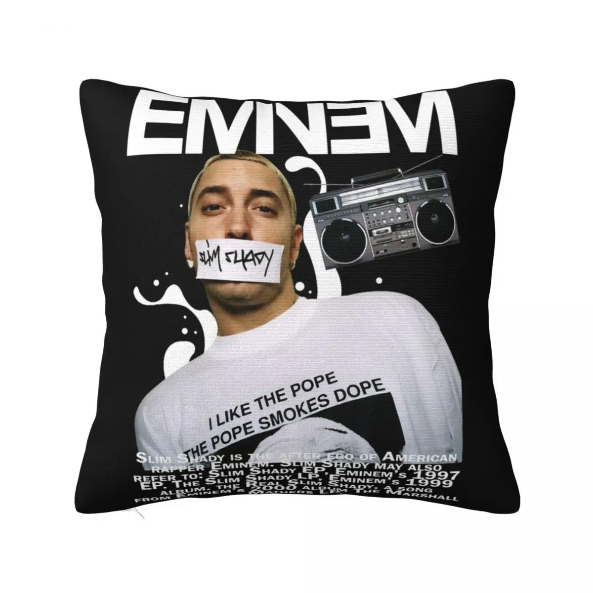 Eminem The Real Slim Shady Pillowcase Double-sided Printing Polyester Cushion Cover Decoration Pillow Case Cover Home Zippered