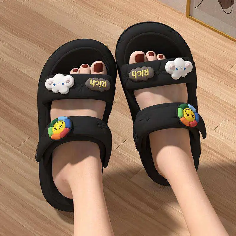 Super Soft Sole Girl Summer Slippers Bathroom Indoor Platform Home Cartoon Flip Flops Women Beach Slipper Sandals Slides Outdoor