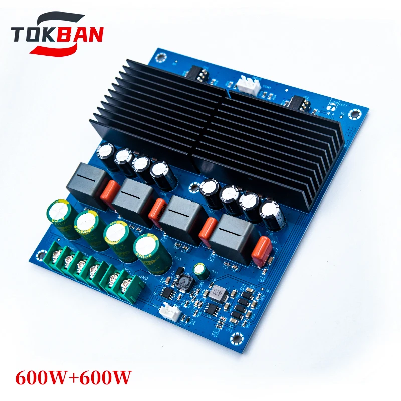 

TOKBAN Dual TPA3255 600w*2 2.0 Channel Amplifier HiFi Stereo Amplifier With Treble And Bass Adjustment For Home Theater