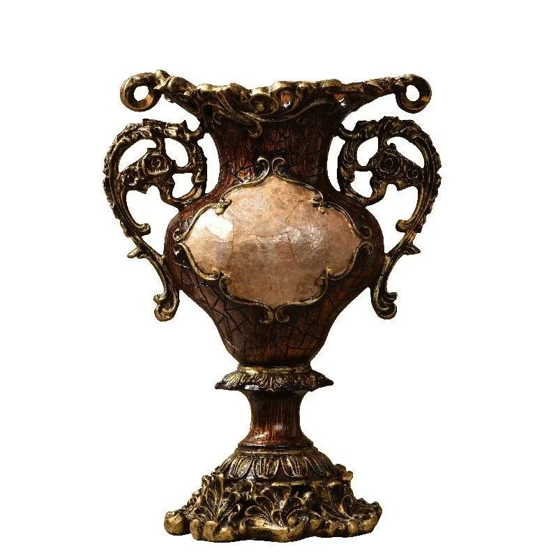 

European and American vases classical high-end simulation flower ornaments living room home desktop vintage ornaments floor vase