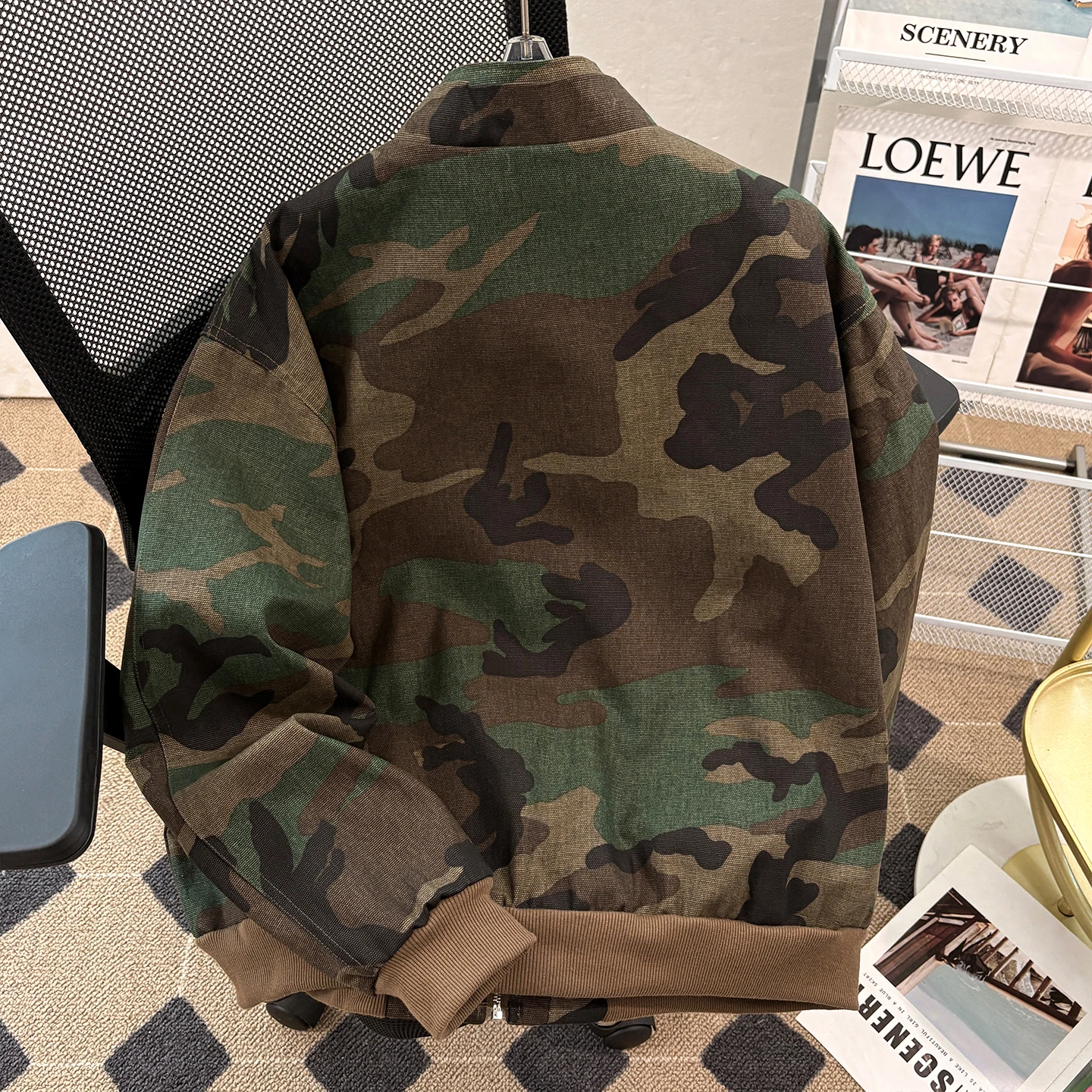 Spring Autumn Camouflage Baseball Jacket For Men Stand up Collar Rivet Crocodile Pattern Splicing Coat American Fashion Jackets