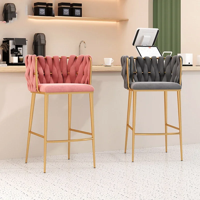 

Height Modern Bar Stools Makeup Throne Gold Designer Bedroom Metal Chair Minimalist Ergonomic Bancos De Bar Trendy Furniture