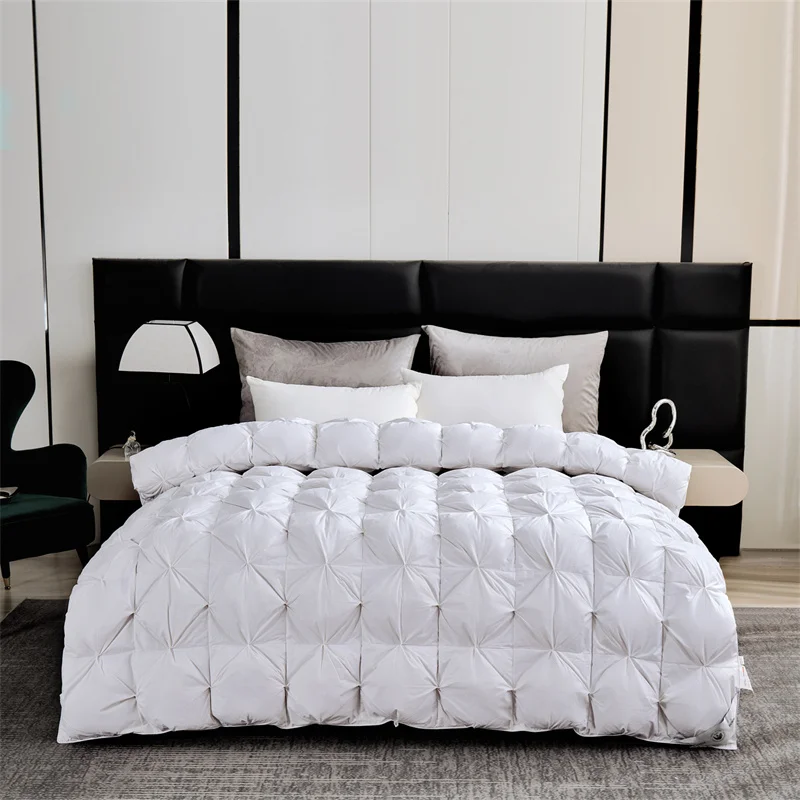Hypoallergenic 95 White Goose Down Comforter Thick Warm Winter Quilts All Season Soft Quilt Luxury Duvet Insert Queen King Size